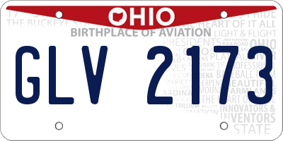 OH license plate GLV2173