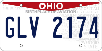 OH license plate GLV2174