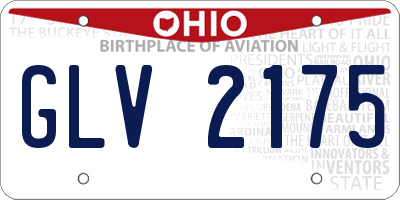OH license plate GLV2175