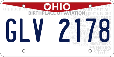 OH license plate GLV2178