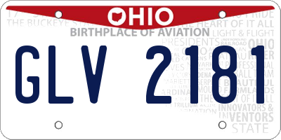 OH license plate GLV2181