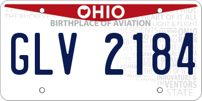 OH license plate GLV2184
