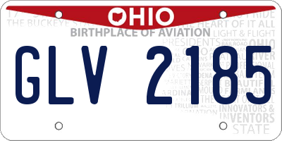 OH license plate GLV2185