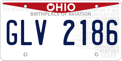 OH license plate GLV2186