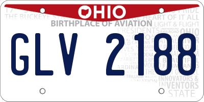 OH license plate GLV2188