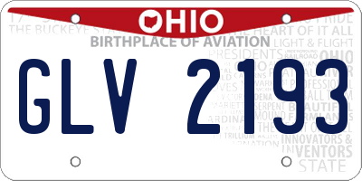 OH license plate GLV2193