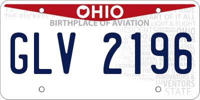 OH license plate GLV2196