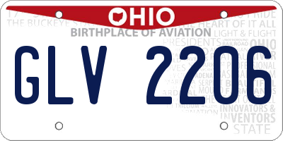 OH license plate GLV2206
