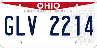OH license plate GLV2214