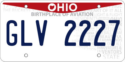 OH license plate GLV2227