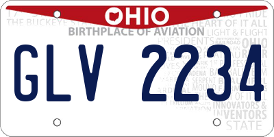 OH license plate GLV2234
