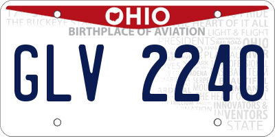 OH license plate GLV2240