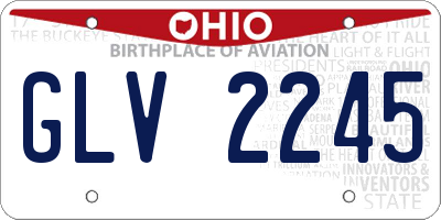 OH license plate GLV2245