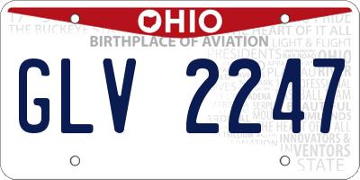OH license plate GLV2247