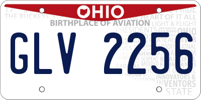 OH license plate GLV2256