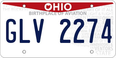 OH license plate GLV2274