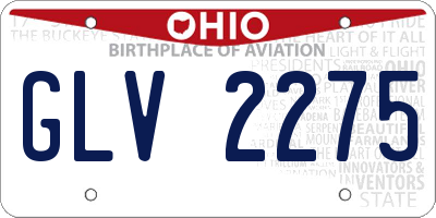 OH license plate GLV2275