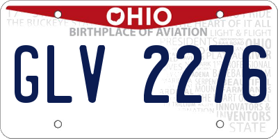 OH license plate GLV2276