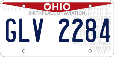 OH license plate GLV2284