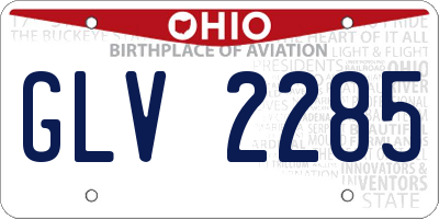 OH license plate GLV2285