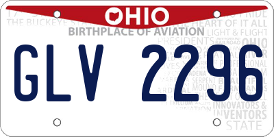 OH license plate GLV2296