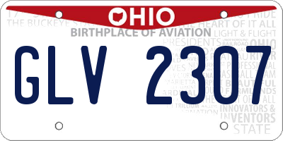 OH license plate GLV2307