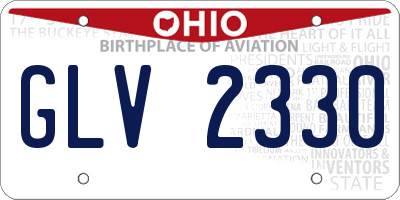 OH license plate GLV2330