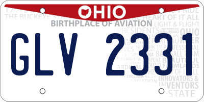 OH license plate GLV2331