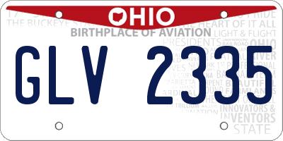 OH license plate GLV2335