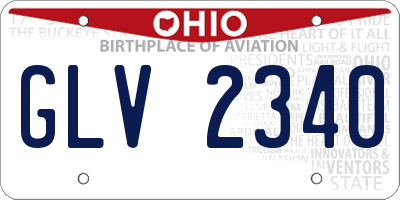 OH license plate GLV2340