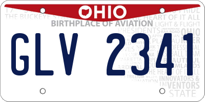 OH license plate GLV2341