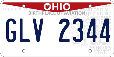 OH license plate GLV2344