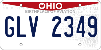 OH license plate GLV2349