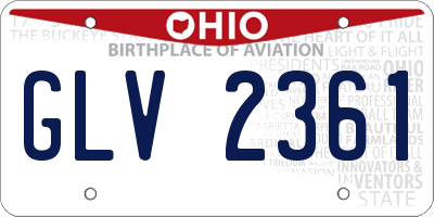 OH license plate GLV2361