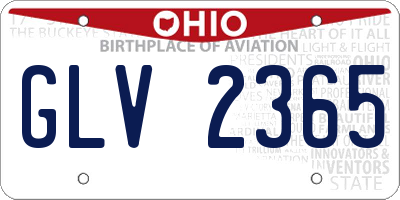 OH license plate GLV2365
