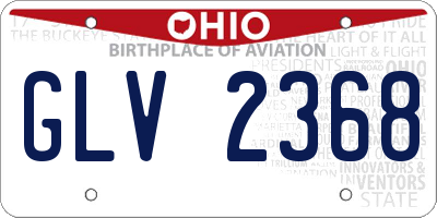 OH license plate GLV2368