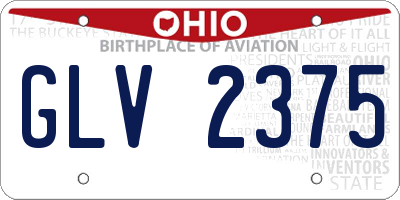 OH license plate GLV2375