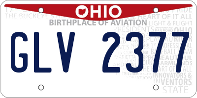 OH license plate GLV2377