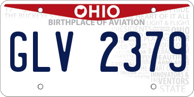 OH license plate GLV2379