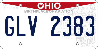 OH license plate GLV2383