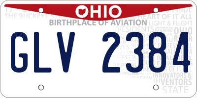 OH license plate GLV2384