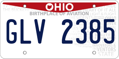 OH license plate GLV2385