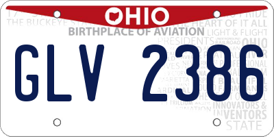 OH license plate GLV2386