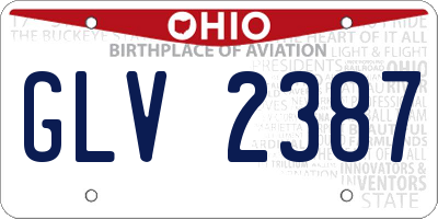 OH license plate GLV2387