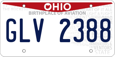OH license plate GLV2388