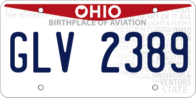 OH license plate GLV2389
