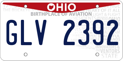 OH license plate GLV2392