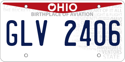 OH license plate GLV2406