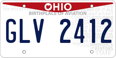 OH license plate GLV2412