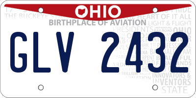 OH license plate GLV2432